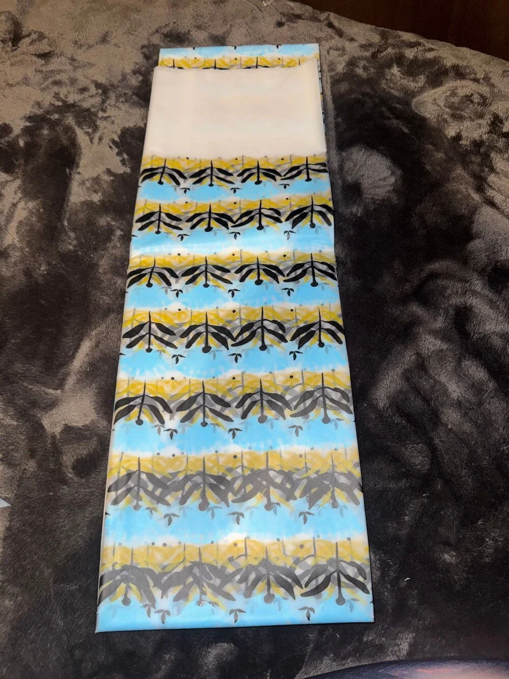 NWT Splash Viola PEVA Shower Curtain 180 cm x 183 cm Blue Yellow Black Pattern